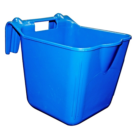 Double-Tuf 3.5 gal. Hook'n Feed Horse Feeder Bucket, Blue