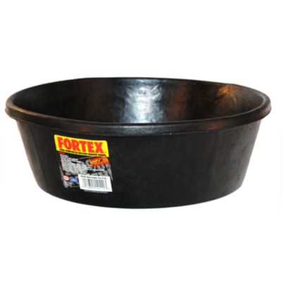 Fortex Industries 2 gal. Rubber Feeder Pan, Black