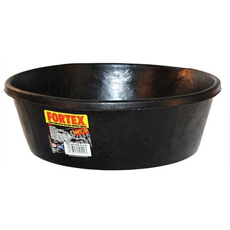 Fortex Industries 2 gal. Rubber Feeder Pan, Black