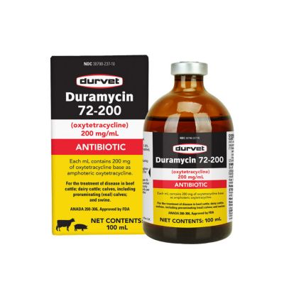 Durvet Duramycin 72-200 Injection Livestock Antibiotic, 100 mL
