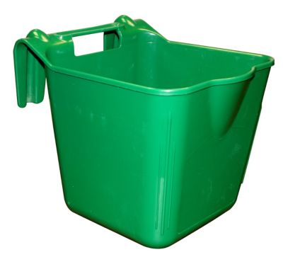 Double-Tuf 3.5 gal. Hook'n Feed Horse Feeder Bucket, Green