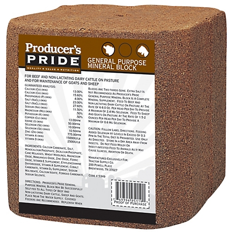 Producer's Pride General Purpose Livestock Mineral Block, 40 lb.