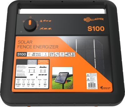 Image showing  0.73-Joule 8-Mile S100 Solar-Powered Fence Energizer