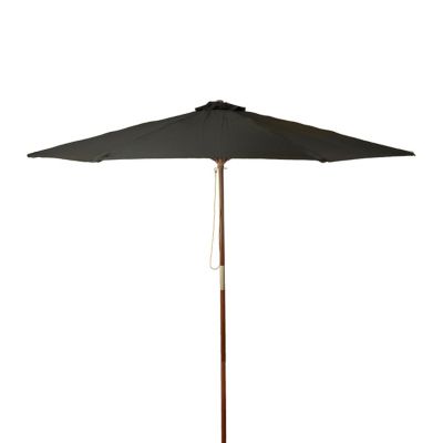 DestinationGear Classic Wood Market Patio Umbrella, 9 FT BLACK