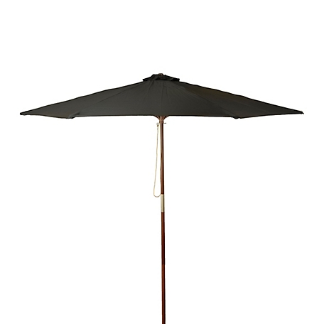 DestinationGear Classic Wood Market Patio Umbrella, 9 FT BLACK