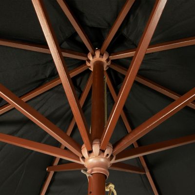 Image showing  9 ft. Classic Wood Market Patio Umbrella, Black