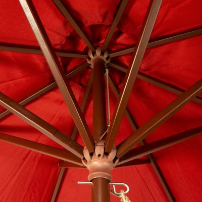 Image showing  Classic Wood Market Patio Umbrella, 9 ft., Burnt Chili