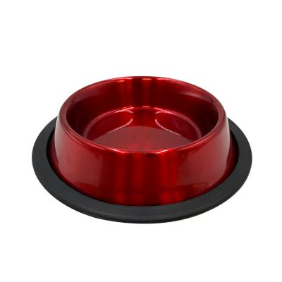 Danner Stainless Steel Anti-Skid Dog Bowl, 24 oz., Crimson Red