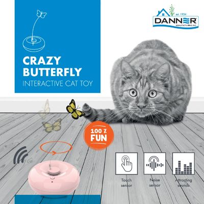 Image showing  Crazy Butterfly Interactive Cat Toy, Pink
