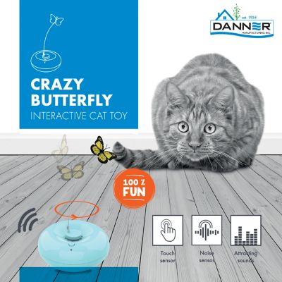 Image showing  Crazy Butterfly Interactive Cat Toy, Blue