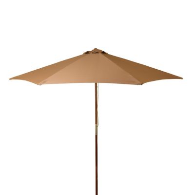 DestinationGear Classic Wood Market Patio Umbrella, 9 ft., Chocolate