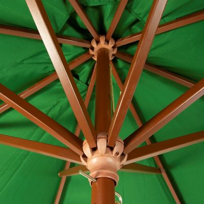 Image showing  9 ft. Classic Wood Market Patio Umbrella, Hunter Green