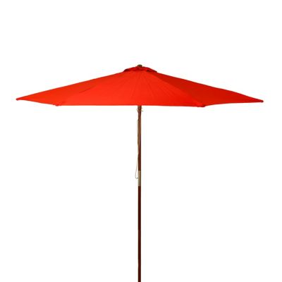 DestinationGear Classic Wood Market Patio Umbrella, 9 ft., Red