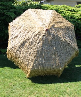 Image showing  Palapa Tiki Patio Umbrella with Crank Lift and Easy Tilt