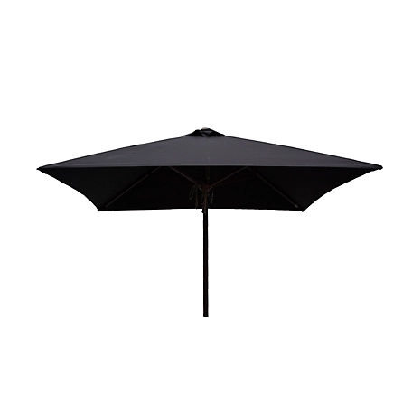 DestinationGear Classic Wood Square Patio Umbrella, 6.5 ft., Black