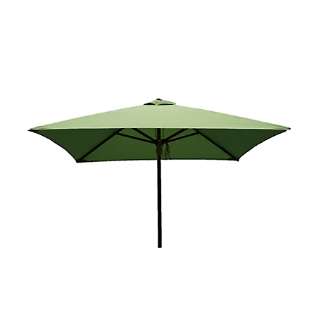DestinationGear Classic Wood Square Patio Umbrella, 6.5 ft., Lime