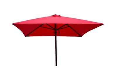 DestinationGear Classic Wood Square Patio Umbrella, 6.5 ft., Red
