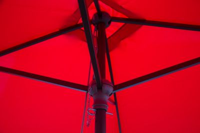 Image showing  Classic Wood Square Patio Umbrella, 6.5 ft., Red