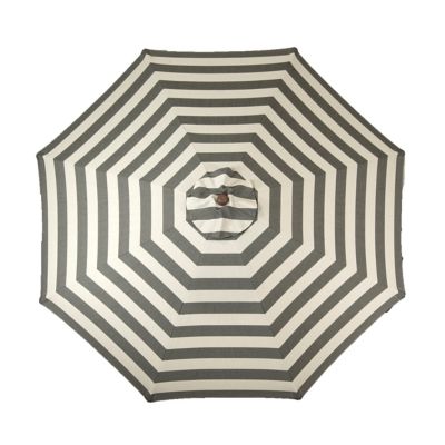 Image showing  Classic Wood Round Market Umbrella, Black and Ivory