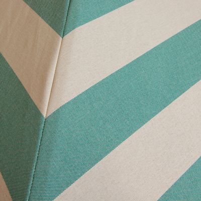 Image showing  Classic Wood Round Market Umbrella, Teal and Ivory