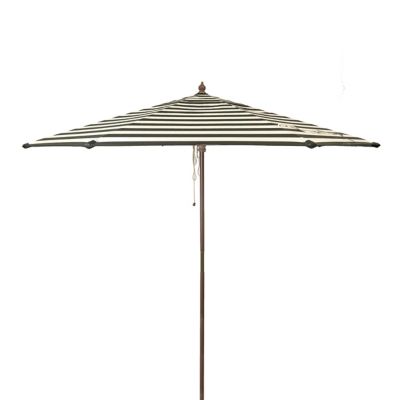 Image showing  9 ft. Classic Wood Italian Stripes Patio Umbrella