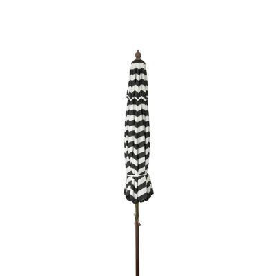 Image showing  9 ft. Classic Wood Italian Stripes Patio Umbrella