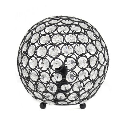 Image showing  Elipse Contemporary Metal Crystal Round Sphere Glamourous Orb Table Lamp, 8 in., Bronze