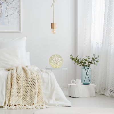 Lalia Home Elipse Contemporary Metal Crystal Round Sphere Glamourous Orb Table Lamp, 10 in., Gold