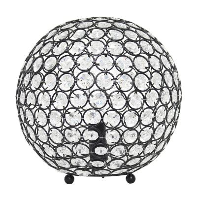Lalia Home Elipse Contemporary Metal Crystal Round Sphere Glamourous Orb Table Lamp, 10 in., Bronze