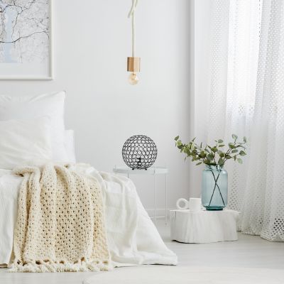 Lalia Home Elipse Contemporary Metal Crystal Round Sphere Glamourous Orb Table Lamp, 10 in., Bronze