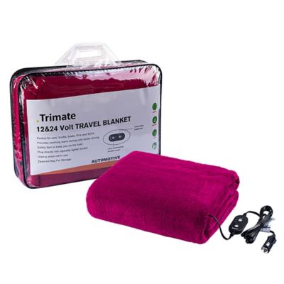 Trimate Electric Car Heating blanket, Plush by Trimate, CHB01-WINE RED