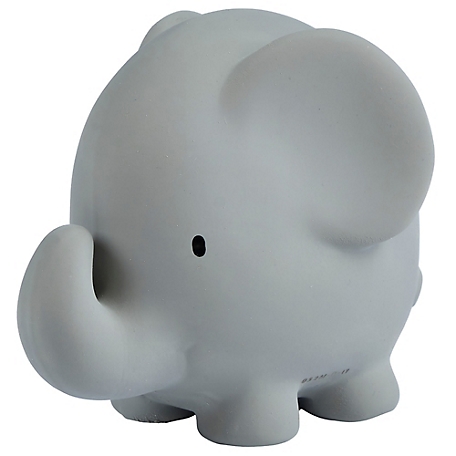 Tikiri Toys Rubber Elephant Rattle, Teether & Bath Toy, Organic Natural Rubber, 96001