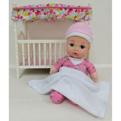 Image showing  9 in. Canopy Crib with Toy Doll, All Ages