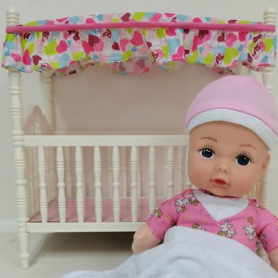 Image showing  9 in. Canopy Crib with Toy Doll, All Ages