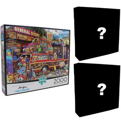 Buffalo Games Family Vacation Jigsaw Puzzle Mystery Bundle - 3 Full Size Puzzles, 660B