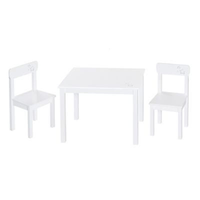 roba Table & 2 Chair Set: Little Stars - White Wood, 450017D190
