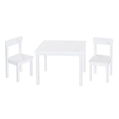roba Table & 2 Chair Set: Little Stars - White Wood, 450017D190