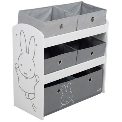 roba Miffy Play Shelf - Bunny Grey - Children's Multi-Bin Toy Organizer, 450159D210