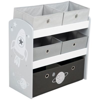 roba Play Shelf - Grey Space - Children's Multi-Bin Toy Organizer, 450159D222