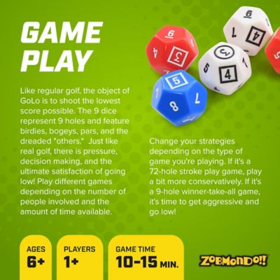 Image showing  GoLo Golf Dice Game by Zobmondo!! for families and kids, 51000-1