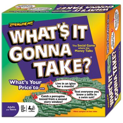 Zobmondo What's It Gonna Take Board Game by Zobmondo!! Family game for teens and adults, 78984-1