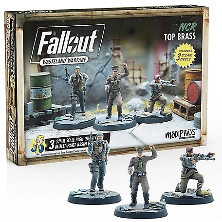 Modiphius Fallout Wasteland Warfare: Ncr Top Brass - 3 Figure Set, Rpg, MUH052147