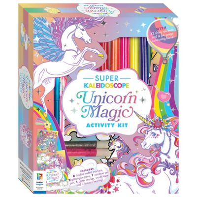 Hinkler Super Kaleidoscope - Unicorn Magic Activity Kit - Coloring Book with Glitter Stationery and Stickers