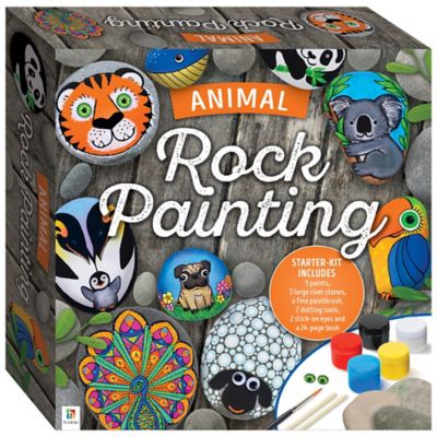 Craft Maker Animal Rock Painting Box Set - DIY Rock Painting for Adults - Rocks, Brush, Paint Included, 9781488916403