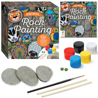Image showing  Animal Rock Painting Box Set - DIY Rock Painting for Adults - Rocks, Brush, Paint Included, 9781488916403