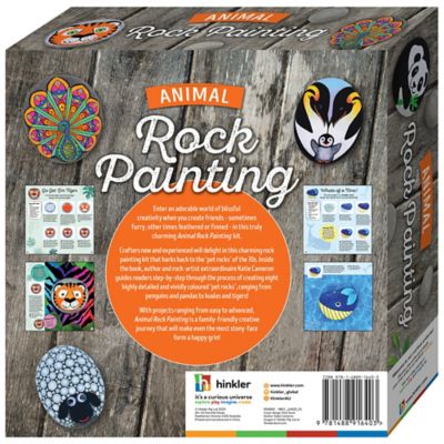 Image showing  Animal Rock Painting Box Set - DIY Rock Painting for Adults - Rocks, Brush, Paint Included, 9781488916403