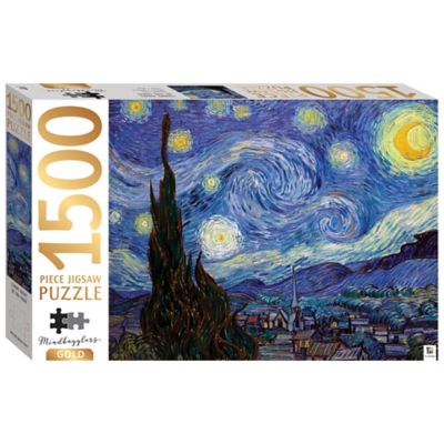 Hinkler Mindbogglers Gold 1500 pc. Jigsaw Puzzle: Starry Night by Van Gogh - Jigsaws for Adults, 9354537001605