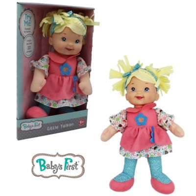 Image showing  Goldberger Doll 15 in. Little Talker Doll Blonde with Coral Dress, 71230-1