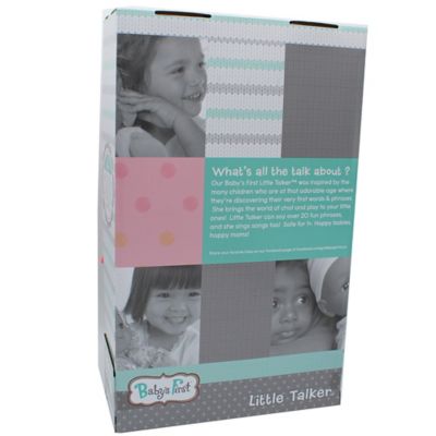 Image showing 2 th Baby's First Goldberger Doll Little Talker Brunette with Coral Dress