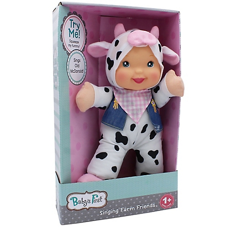 Baby's First Goldberger Doll Farm Animal Friends Cow Bi-Lingual (English/Spanish), 84128